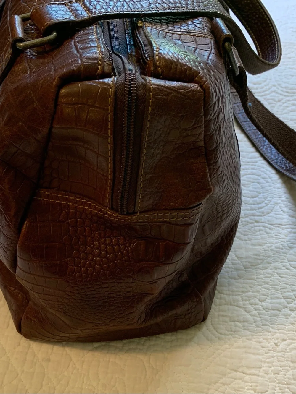 Jack George’s Hornback Croco Satchel Handbag Genuine Buffalo Leather